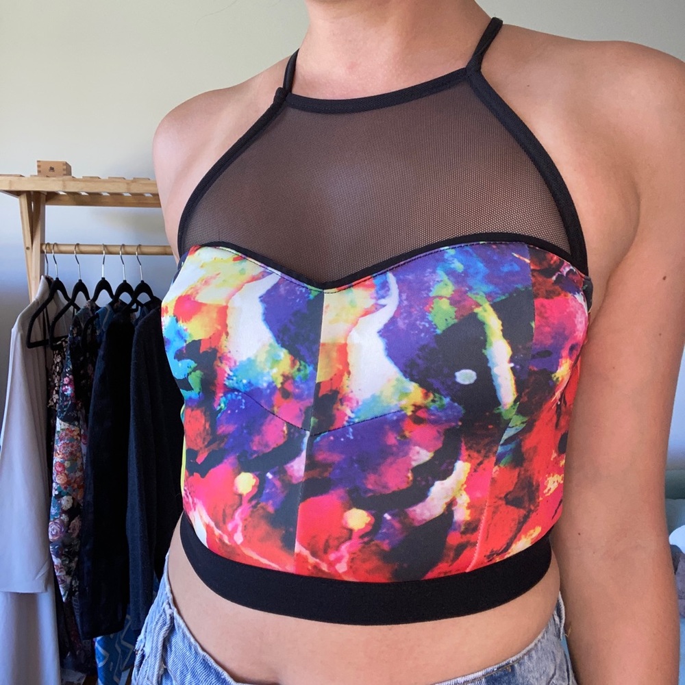 Astr: Cropped Tie-dye Razorback - Picture 2 of 5